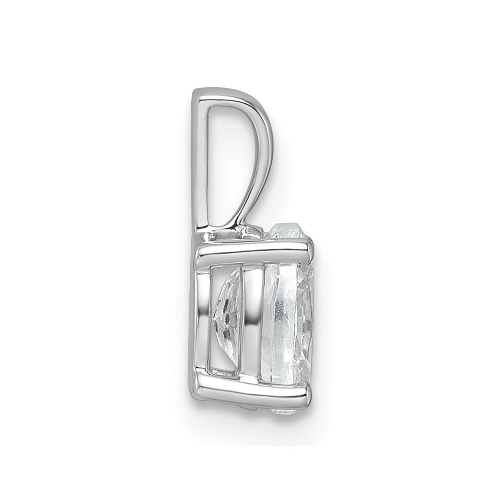 14k White Gold 3/4 ct Lab Grown Dia VS/SI+ G+ Oval Comp 4 Prong Pendant