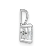 14k White Gold 3/4 ct Lab Grown Dia VS/SI+ G+ Oval Comp 4 Prong Pendant