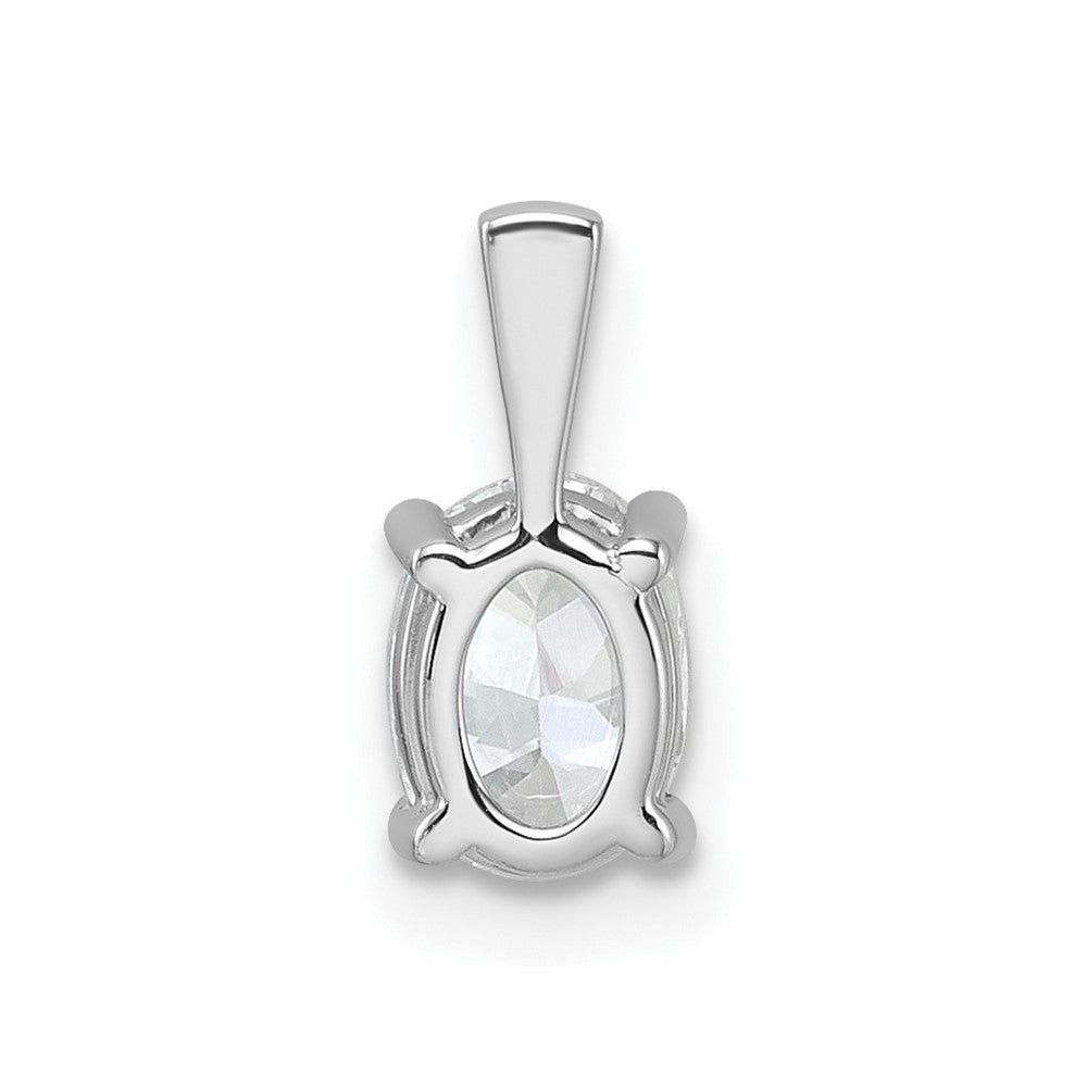 14k White Gold 3/4 ct Lab Grown Dia VS/SI+ G+ Oval Comp 4 Prong Pendant