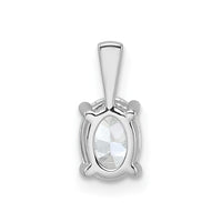 14k White Gold 3/4 ct Lab Grown Dia VS/SI+ G+ Oval Comp 4 Prong Pendant