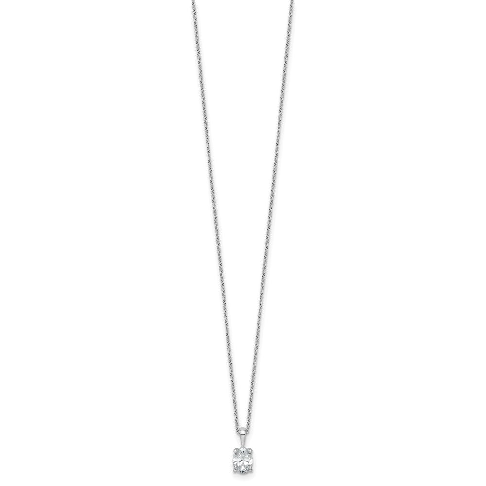 14kw 3/4ct Lab Grown Dia VS/SI+ G+ Oval Comp 18in Pendant Necklace