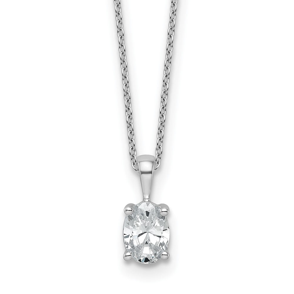 14kw 3/4ct Lab Grown Diamond VS+ F+ Oval Comp 18in Pendant Necklace