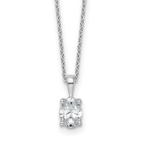 14kw 3/4ct Lab Grown Dia VS/SI+ G+ Oval Comp 18in Pendant Necklace