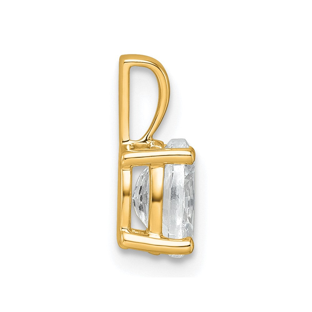 14k 3/4 ct Cert Lab Grown Diamond VS/SI+ G+ Oval Comp 4 Prong Pendant