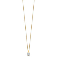 14k 3/4ct Lab Grown Diamond VS/SI+ G+ Oval Comp 18in Pendant Necklace