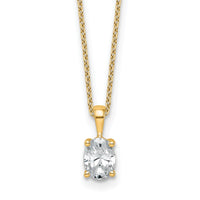 14k 3/4ct Cert Lab Grown Dia VS+ F+ Oval Comp 18in Pendant Necklace