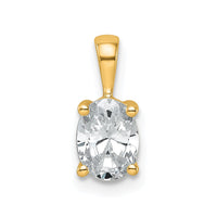 14k 3/4 ct Lab Grown Diamond VS+ F+ Oval Complete 4 Prong Pendant