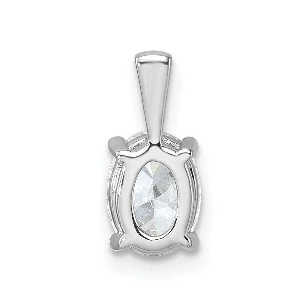 14k White Gold 1 ct Lab Grown Dia VS+ F+ Oval Comp 4 Prong Pendant