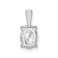 14k White Gold 1 ct Lab Grown Dia VS+ F+ Oval Comp 4 Prong Pendant