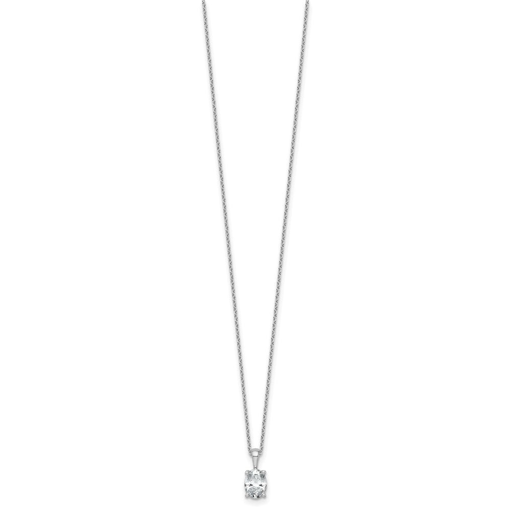 14kw 1ct Cert Lab Grown Dia VS+ F+ Oval Comp 18in Pendant Necklace