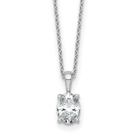 14kw 1ct Cert Lab Grown Dia VS+ F+ Oval Comp 18in Pendant Necklace