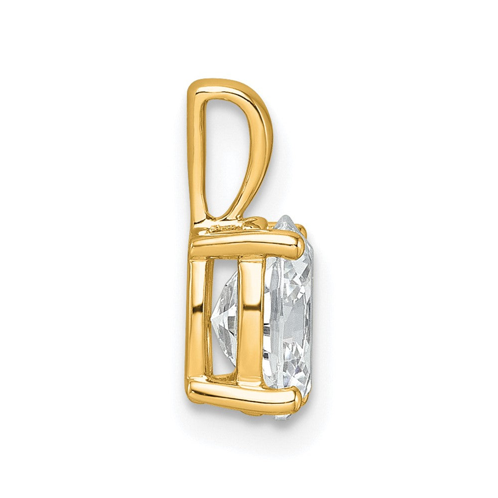 14k 1 ct Lab Grown Diamond VS+ F+ Oval Complete 4 Prong Pendant