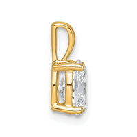 14k 1 ct Lab Grown Diamond VS+ F+ Oval Complete 4 Prong Pendant