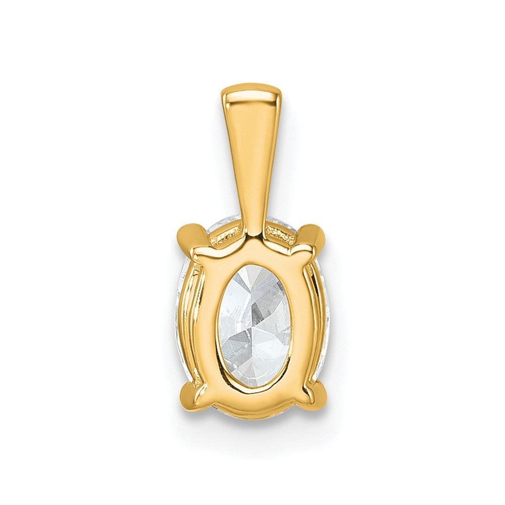 14k 1 ct Lab Grown Diamond VS+ F+ Oval Complete 4 Prong Pendant