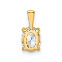 14k 1 ct Lab Grown Diamond VS+ F+ Oval Complete 4 Prong Pendant