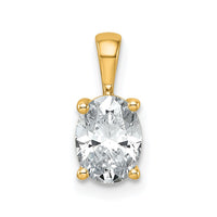 14k 1 ct Lab Grown Diamond VS/SI+ G+ Oval Complete 4 Prong Pendant