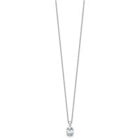 14kw 1 1/2ct Lab Grown Dia VS/SI+ G+ Oval Comp 18in Pendant Necklace