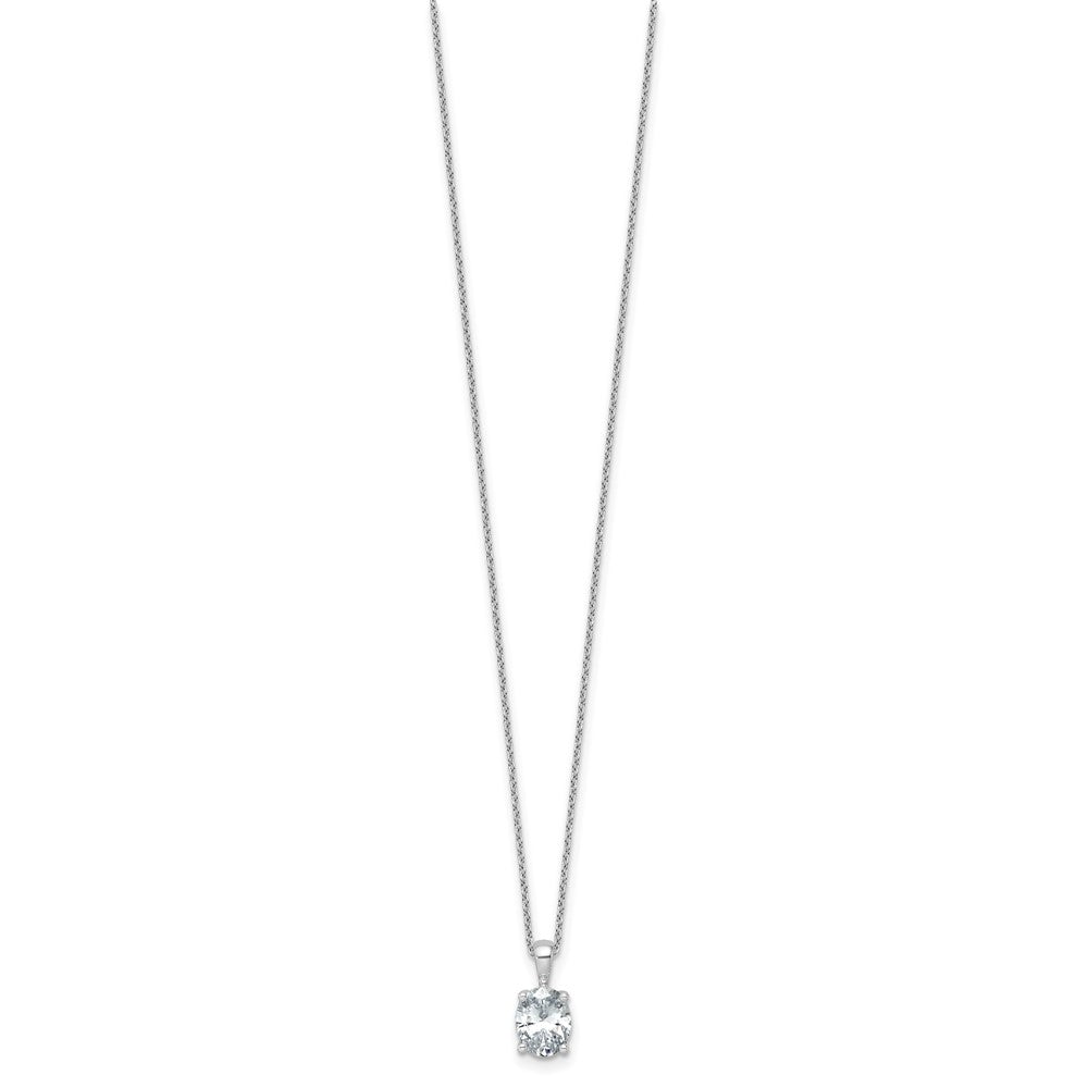 14kw 1 1/2ct Cert Lab Grown Dia VS/SI+ G+ Oval Comp 18in Pendant Necklace