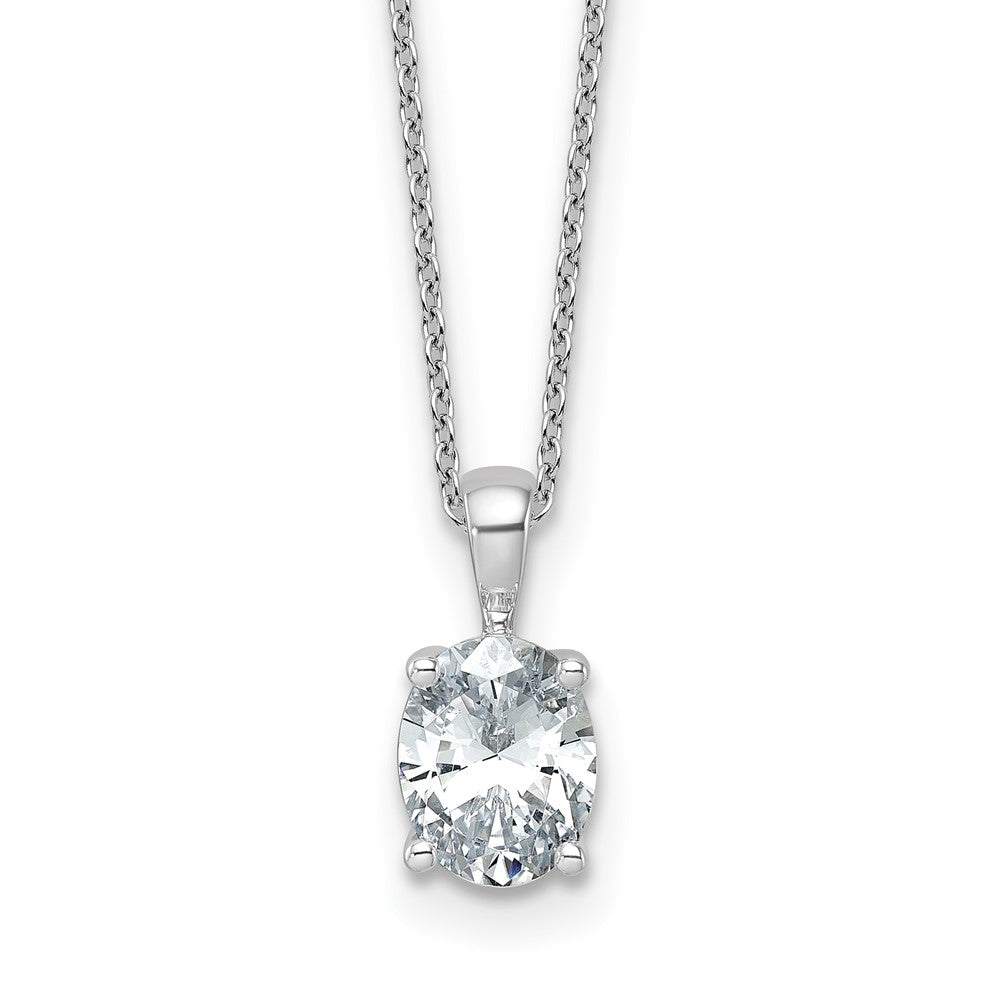14kw 1 1/2ct Lab Grown Diamond VS+ F+ Oval Comp 18in Pendant Necklace