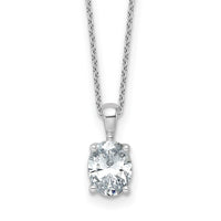14kw 1 1/2ct Lab Grown Diamond VS+ F+ Oval Comp 18in Pendant Necklace