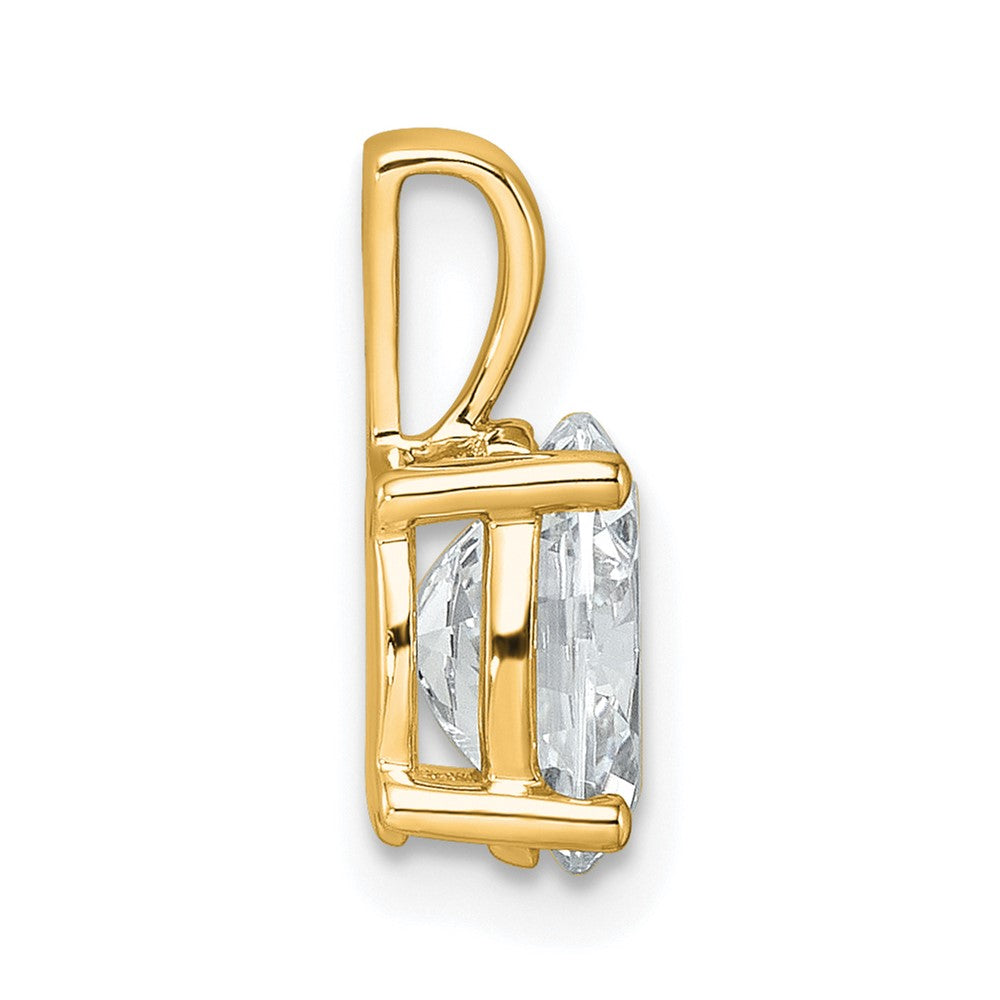 14k 1 1/2 ct Cert Lab Grown Diamond VS+ F+ Oval Comp 4 Prong Pendant