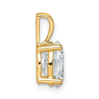 14k 1 1/2 ct Cert Lab Grown Diamond VS+ F+ Oval Comp 4 Prong Pendant