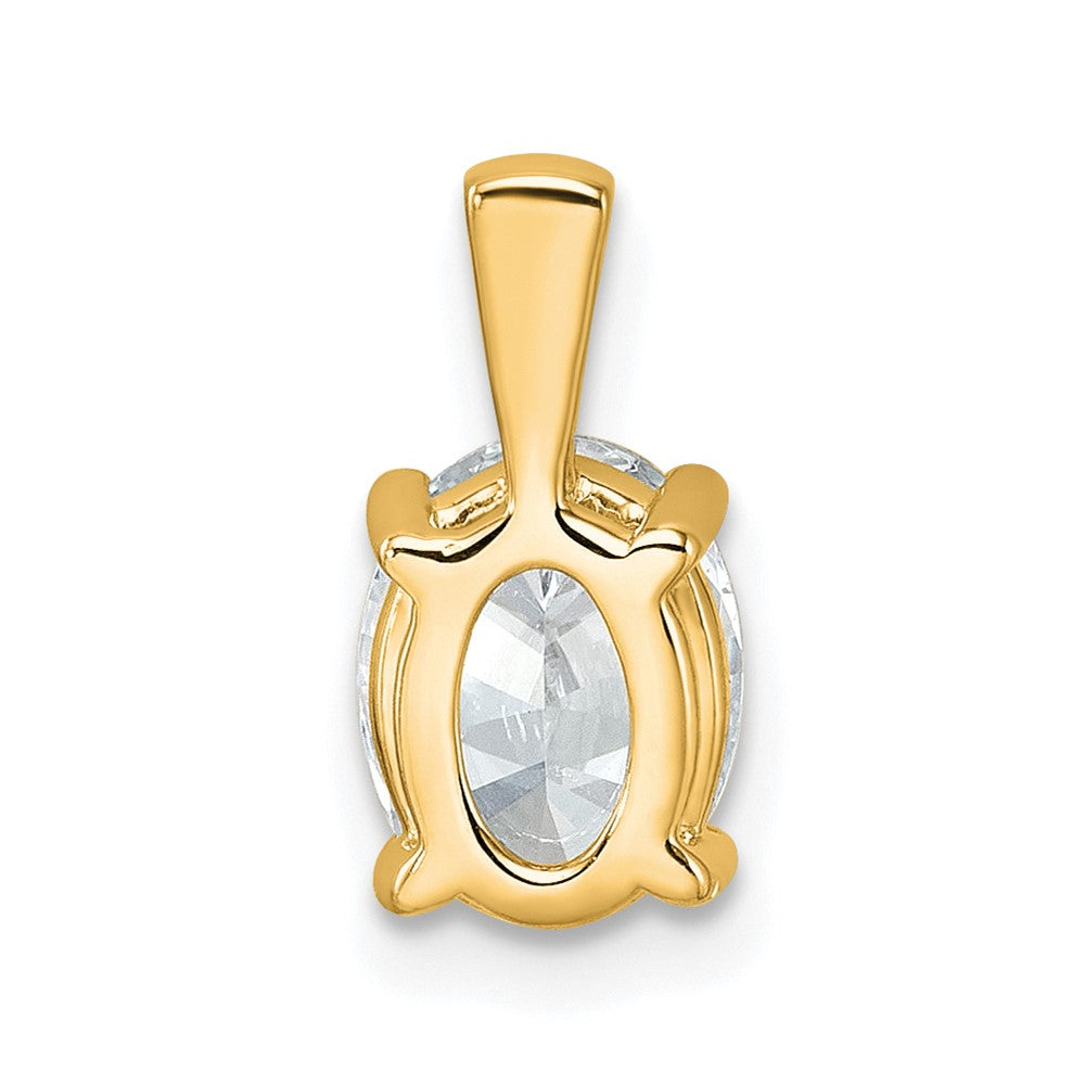 14k 1 1/2 ct Cert Lab Grown Diamond VS+ F+ Oval Comp 4 Prong Pendant