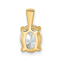 14k 1 1/2 ct Cert Lab Grown Diamond VS+ F+ Oval Comp 4 Prong Pendant