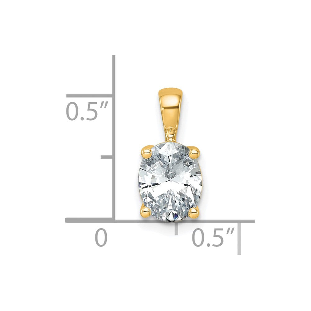 14k 1 1/2 ct Cert Lab Grown Diamond VS+ F+ Oval Comp 4 Prong Pendant