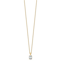 14k 1 1/2ct Cert Lab Grown Dia VS/SI+ G+ Oval Comp 18in Pendant Necklace