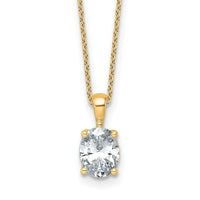 14k 1 1/2ct Cert Lab Grown Dia VS/SI+ G+ Oval Comp 18in Pendant Necklace