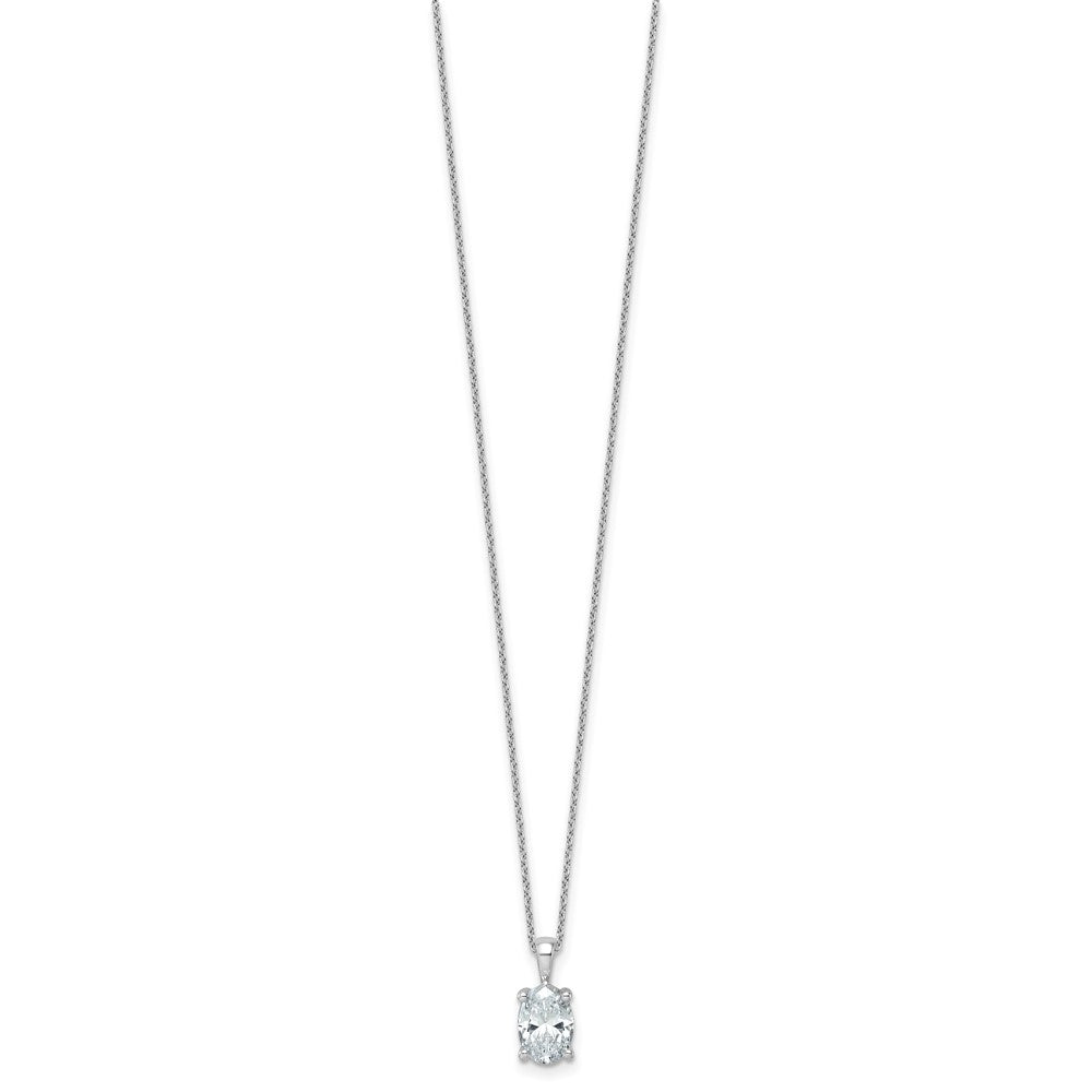 14kw 2ct Lab Grown Diamond VS+ F+ Oval Comp 18in Pendant Necklace