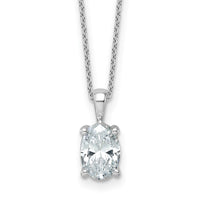 14kw 2ct Lab Grown Diamond VS+ F+ Oval Comp 18in Pendant Necklace