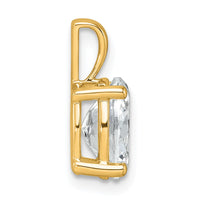 14k 2 ct Lab Grown Diamond VS+ F+ Oval Complete 4 Prong Pendant