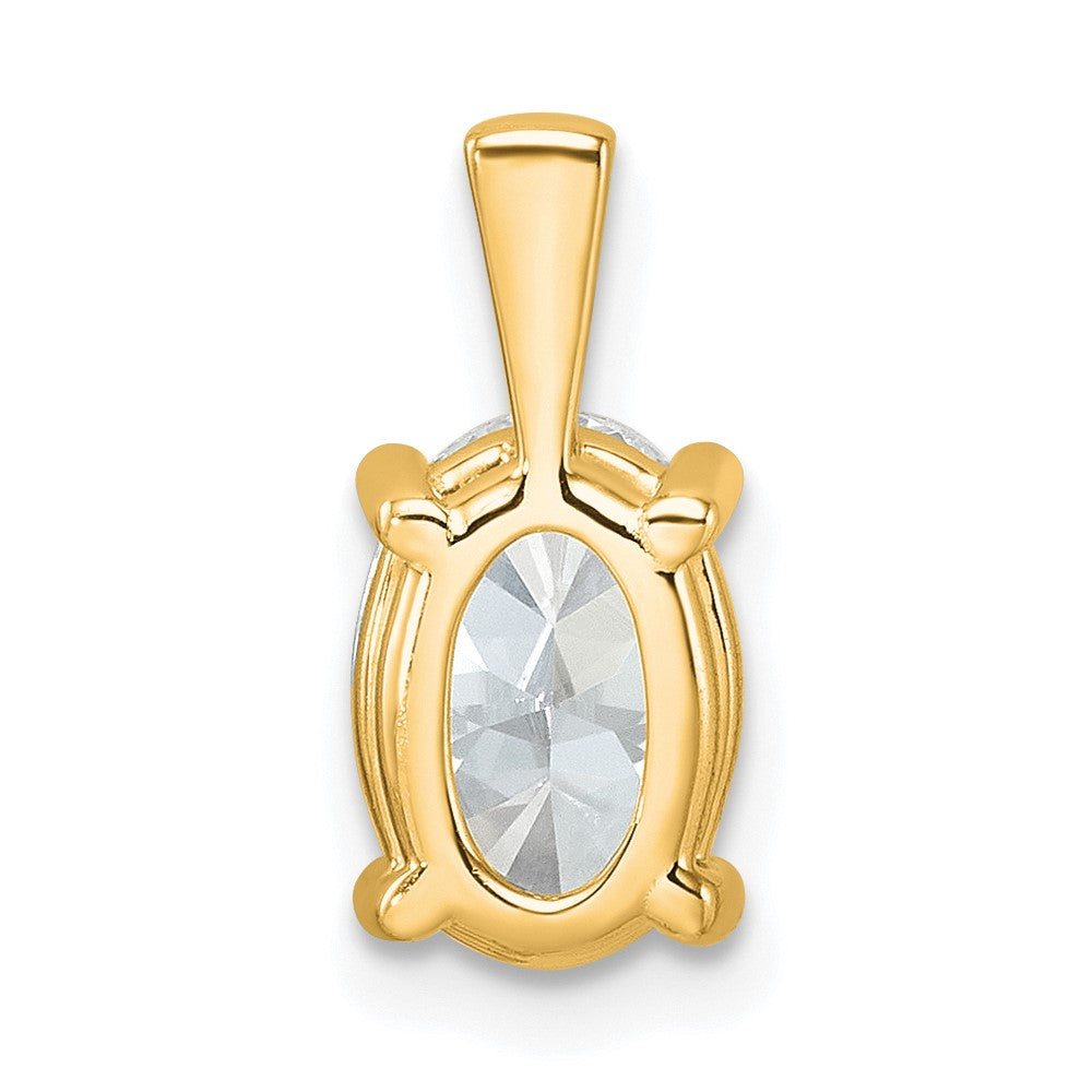 14k 2 ct Cert Lab Grown Diamond VS+ F+ Oval Comp 4 Prong Pendant