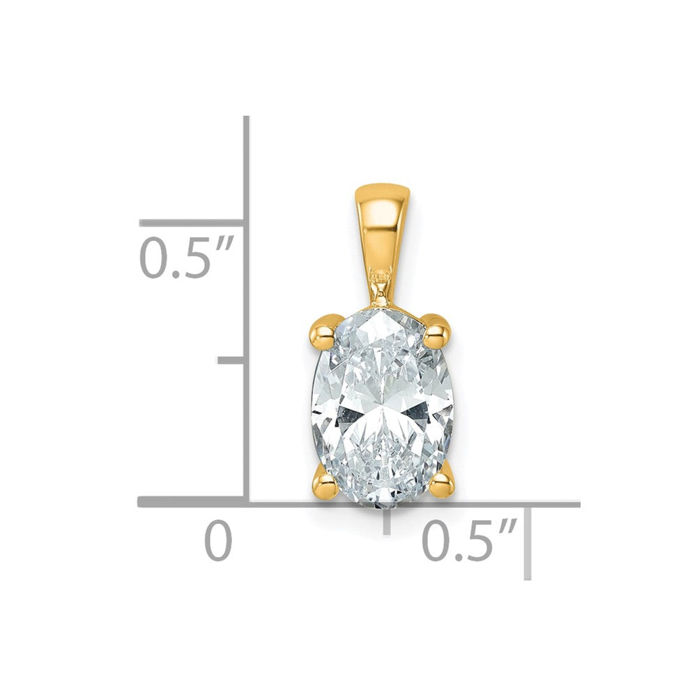 14k 2 ct Lab Grown Diamond VS+ F+ Oval Complete 4 Prong Pendant