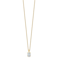 14k 2ct Cert Lab Grown Dia VS+ F+ Oval Comp 18in Pendant Necklace