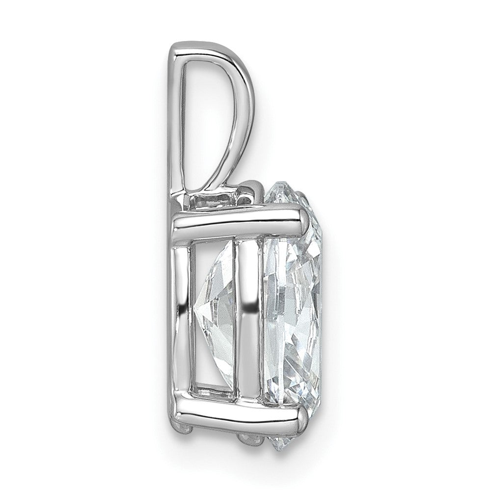 14kw 2 1/2 ct Cert Lab Grown Dia VS+ F+ Oval Complete 4 Prong Pendant