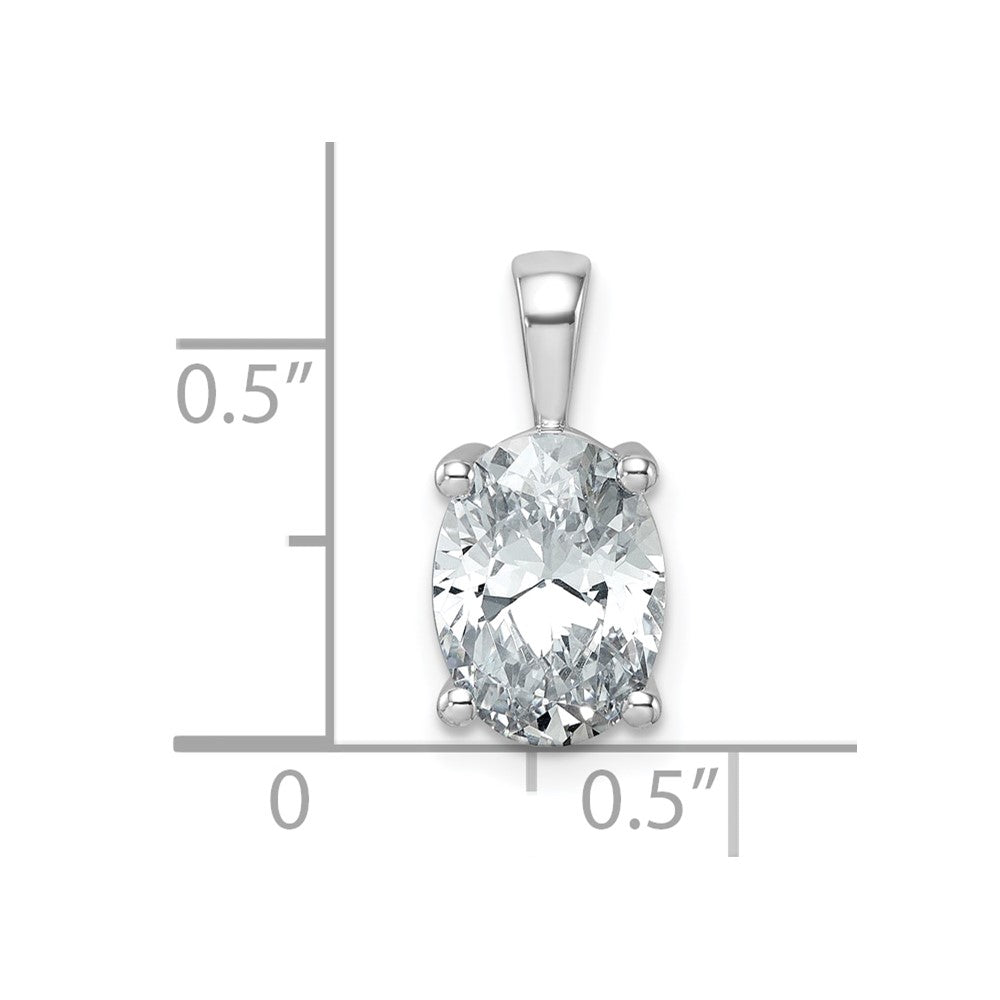 14kw 2 1/2 ct Cert Lab Grown Dia VS/SI+ G+ Oval Comp 4 Prong Pendant