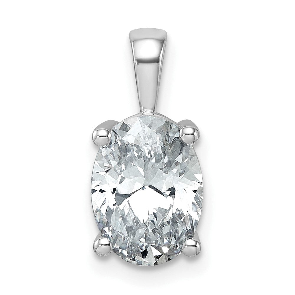 14kw 2 1/2 ct Cert Lab Grown Dia VS/SI+ G+ Oval Comp 4 Prong Pendant