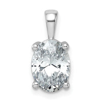 14kw 2 1/2 ct Cert Lab Grown Dia VS/SI+ G+ Oval Comp 4 Prong Pendant