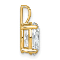 14k 2 1/2 ct Lab Grown Diamond VS/SI+ G+ Oval Complete 4 Prong Pendant