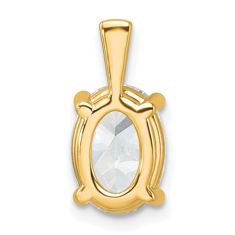 14k 2 1/2 ct Cert Lab Grown Diamond VS/SI+ G+ Oval Comp 4 Prong Pendant