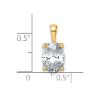 14k 2 1/2 ct Cert Lab Grown Diamond VS/SI+ G+ Oval Comp 4 Prong Pendant