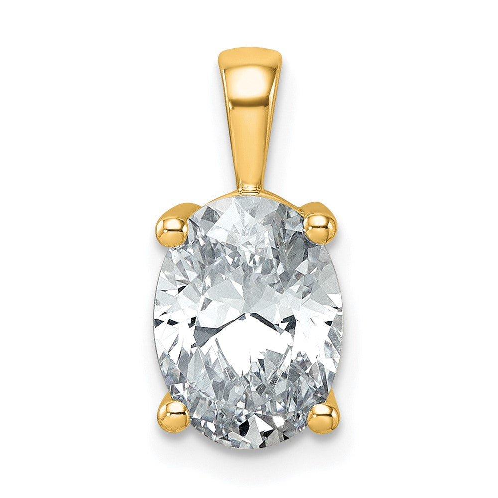 14k 2 1/2 ct Lab Grown Diamond VS+ F+ Oval Complete 4 Prong Pendant