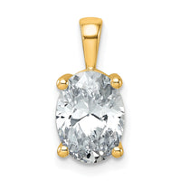 14k 2 1/2 ct Lab Grown Diamond VS/SI+ G+ Oval Complete 4 Prong Pendant