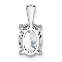 14kw 3 ct Cert Lab Grown Dia VS/SI+ G+ Oval Complete 4 Prong Pendant