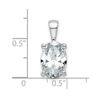 14k White Gold 3 ct Lab Grown Dia VS/SI+ G+ Oval Comp 4 Prong Pendant