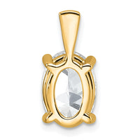 14k 3 ct Cert Lab Grown Diamond VS/SI+ G+ Oval Comp 4 Prong Pendant
