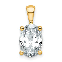 14k 3 ct Lab Grown Diamond VS/SI+ G+ Oval Complete 4 Prong Pendant